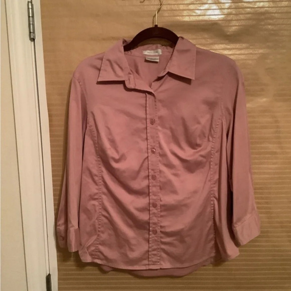 VAN HEUSEN~ MAUVE BLOUSE~ LG - Picture 1 of 4